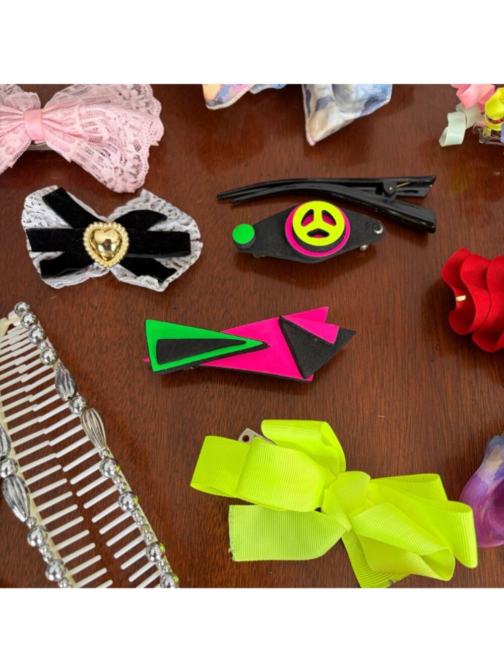 Vtg 1980s Hair Accessories Lot Madonna Banana Clips Bows Barrettes Headbands - Picture 13 of 16